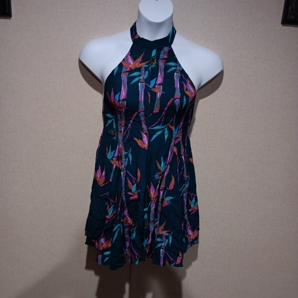 Kimchi Blue Teal Floral Dress Size S - Picture 2 of 5